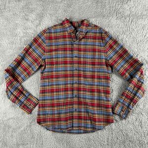 Fossil Men's Outdoorsy Long Sleeve Button Up Top M Red Blue Plaid